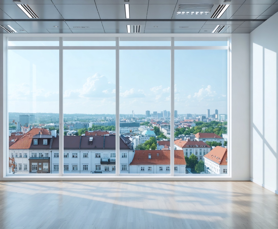 Moderný svetlý kancelársky priestor v Bratislave s výhľadom na mesto