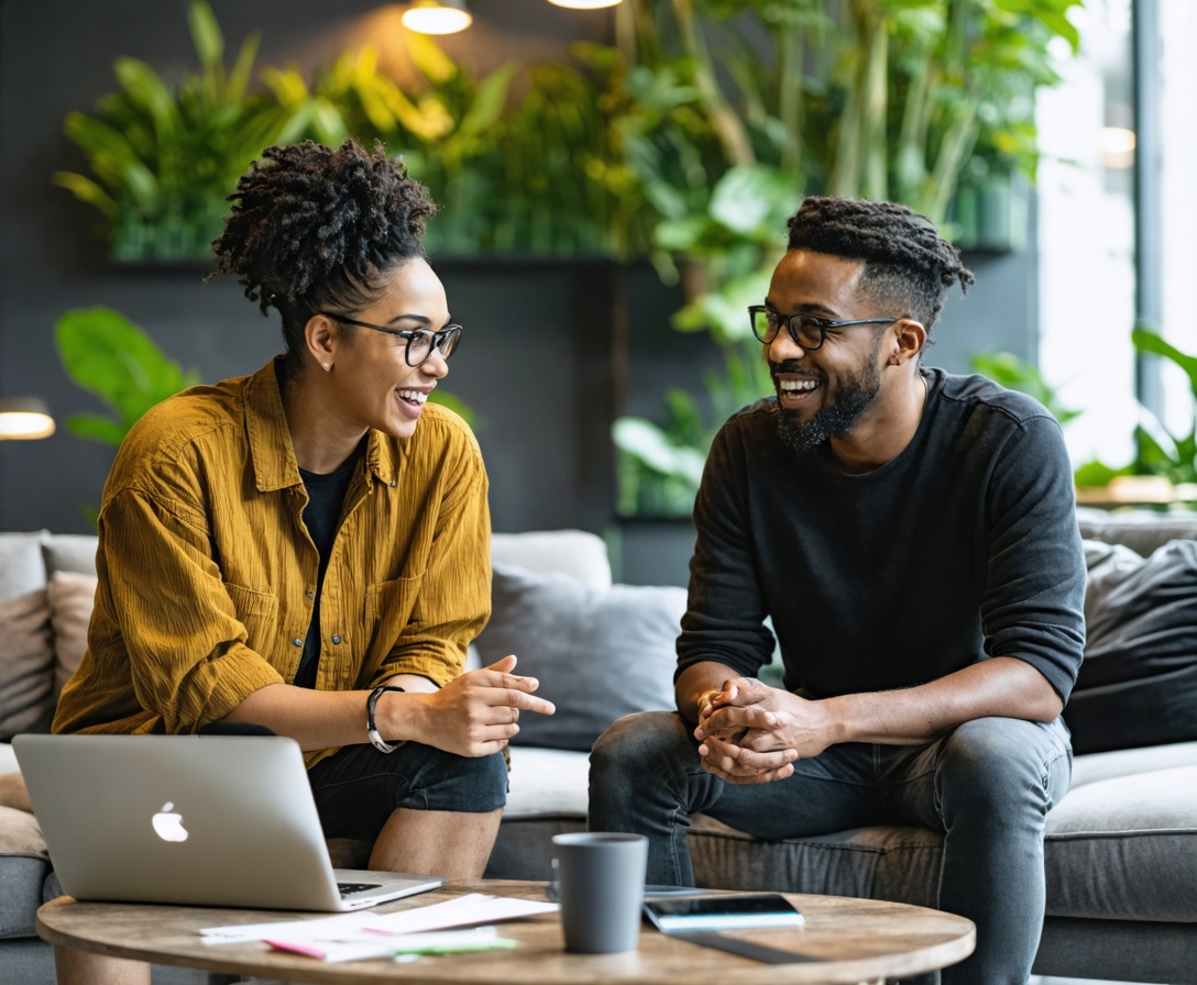 Dvaja podnikatelia v coworkingovom priestore